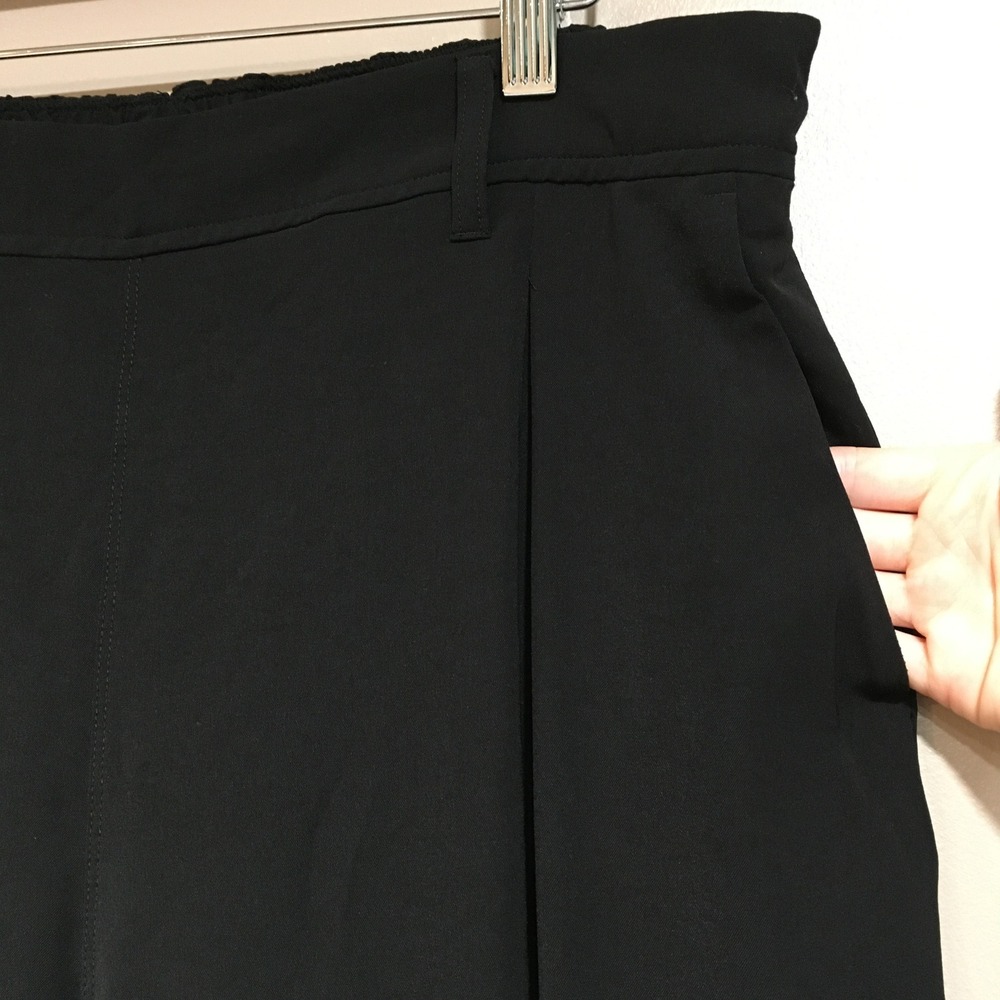 Ododos High Waist Super Wide Leg Pants Womens XL Black Minimalist Modern Capsule - Picture 4 of 13